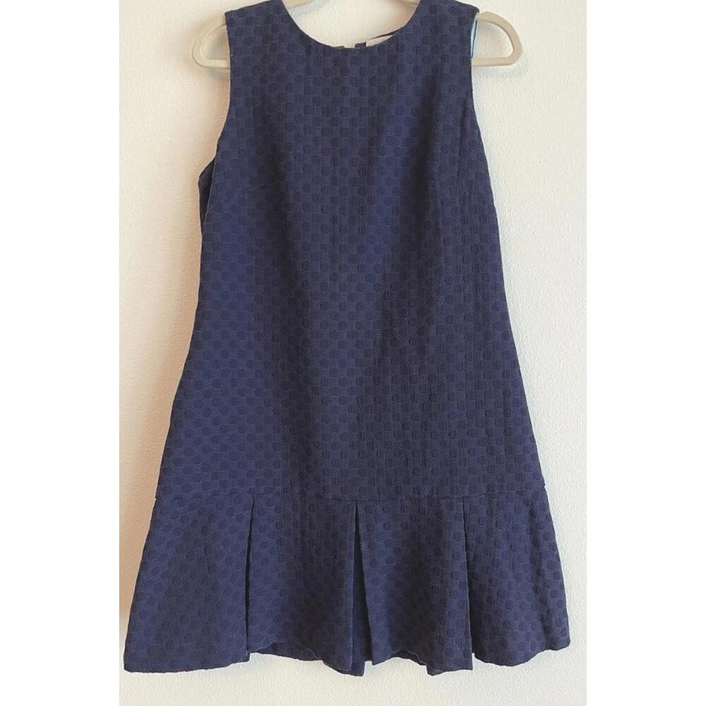 Sail to Sable $198 Blue Drop Waist Jacquard Dress With Dots 8 NWOT